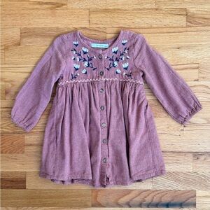 Mauve Pink Embroidered Toddler Dress